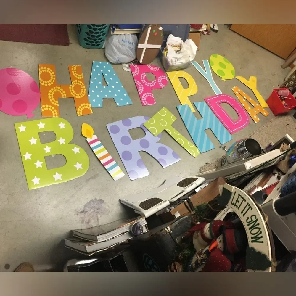 Pastel Birthday bundle including yard sign, wall‎ decor, balloons and streamers